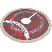 Rustikale Hütte Weihnachten Karierte Schneeflocken Polyester Weihnachtsbaumdecke (Schrägansicht)