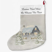 Rustikale Hütte Winterschneewald Großer Weihnachtsstrumpf (Rückseite)