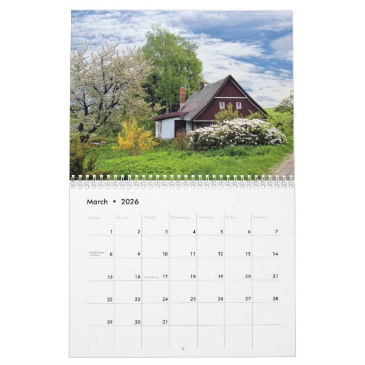 Rustikale Hütten Hütten und gemütliche Hütten Foto Kalender (Mär 2026)