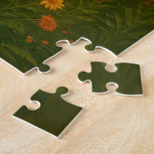 Rustikale Hütten-Idylle Waldszene Puzzle (Seite)
