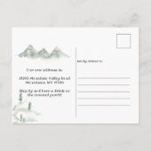 Rustikale Hüttengebirge, die wir bewegt haben | An Ankündigungspostkarte (Rückseite)