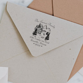 Rustikale Hüttenhochgebirge Sketch Rücksendeadress Permastempel