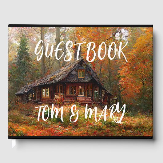 RUSTIKALE HÜTTENHOCHZEIT Gästebuch (Vorderseite)