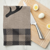 Rustikale Hüttenlodge Antler Mit Monogramm Handtuc Geschirrtuch (Viertel Falte)