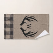 Rustikale Hüttenlodge Antler Mit Monogramm Handtuc Handtuch (Handtuch)