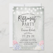 Rustikale Hydrangeas florale String Lights Retirem Einladung (Vorderseite)