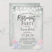 Rustikale Hydrangeas florale String Lights Retirem Einladung (Vorne/Hinten)