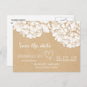 Rustikale Hydrangeas Save the Date Ankündigungspostkarte (Vorne/Hinten)