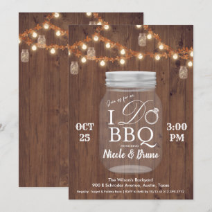 Rustikale I DO BBQ Mason Jar Einladung