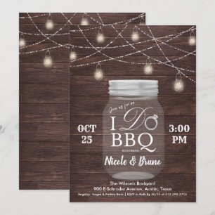 Rustikale I DO BBQ Mason Jar Einladung