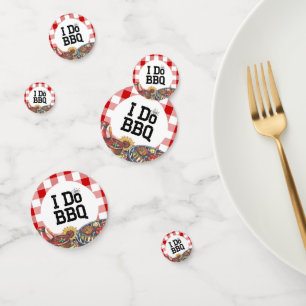 Rustikale I Do BBQ Paare Spritzparty Gingham Konfetti