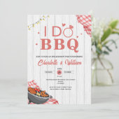 Rustikale 'Ich heirate BBQ' Verlobungsparty Einladung (Stehend Vorderseite)