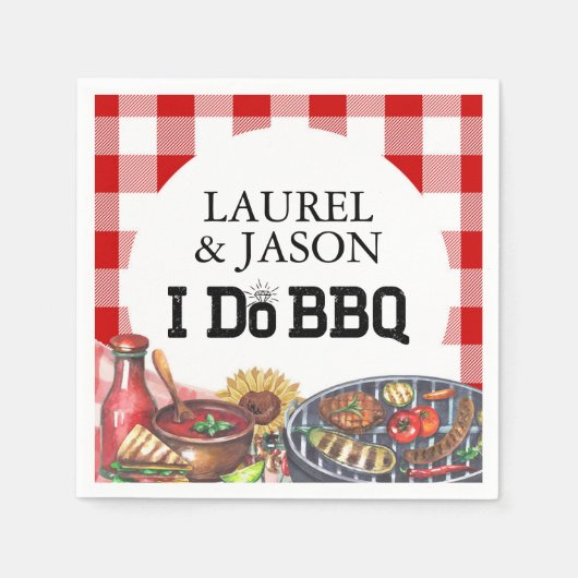 Rustikale Ich mache GRILLEN Sonnenblumen Engagemen Serviette (Vorderseite)