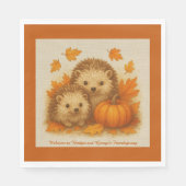 rustikale Igel- und Herbstblätter Serviette (Vorderseite)