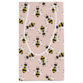 Rustikale Illustrierte Bienenrosa, individueller G Kleine Geschenktüte (Rückseite)