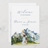 Rustikale Illustrierte Hochzeit Einladung (Vorne/Hinten)