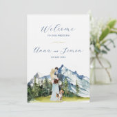 Rustikale Illustrierte Hochzeit Einladung (Stehend Vorderseite)