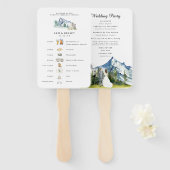 Rustikale Illustrierte Zeitachse | Hochzeit Fächer (Vorne und Hinten)