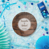 Rustikale Imitat Braun-Holz-Hochzeit Pappteller (Party)