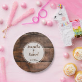 Rustikale Imitat Braun-Holz-Hochzeit Pappteller (Party)