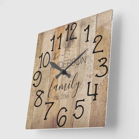 Rustikale Imitat Holzhütte Quadratische Wanduhr (Winkel)