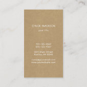 Rustikale Imitat Kraft Blumenzauber Monogramm Visitenkarte (Rückseite)