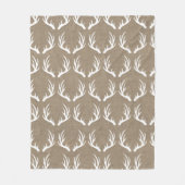 Rustikale Imitat-Leinwand u. weiße Rotwild-Geweihe Fleecedecke (Vorderseite)