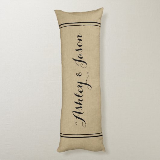 Rustikale Imitat-Leinwand und schwarzes mit Seitenschläferkissen (Rückseite (Vertikal))