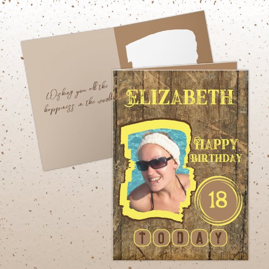 Rustikale Imitate aus braunem Holz, 18. Karte