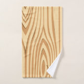 Rustikale Imitate aus Braunholz Mit Monogramm Badhandtuch Set (Handtuch)