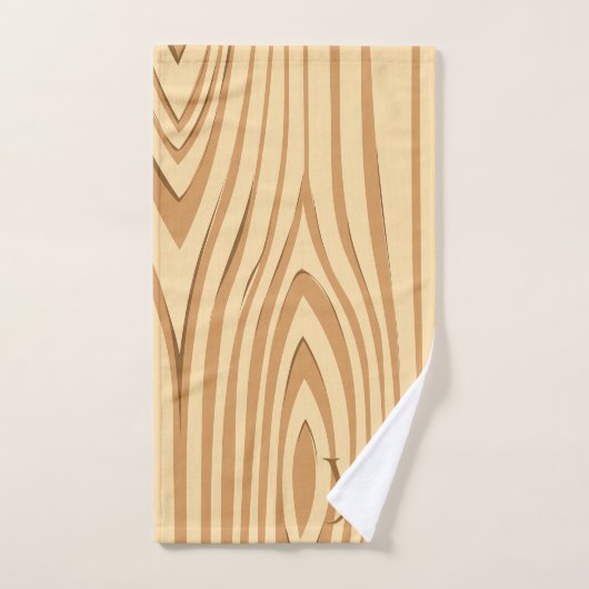 Rustikale Imitate aus Braunholz Mit Monogramm Badhandtuch Set (Handtuch)