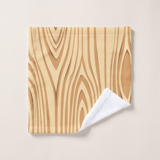 Rustikale Imitate aus Braunholz Mit Monogramm Badhandtuch Set (Waschlappen)