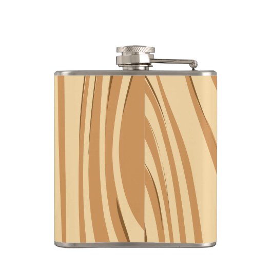 Rustikale Imitate aus Braunholz Mit Monogramm Flachmann (Rückseite)