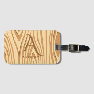 Rustikale Imitate aus Braunholz Mit Monogramm Gepäckanhänger