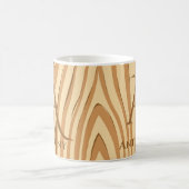 Rustikale Imitate aus Braunholz Mit Monogramm Kaffeetasse (Mittel)