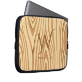 Rustikale Imitate aus Braunholz Personalisiert Laptopschutzhülle (Vorne Rechts)