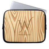 Rustikale Imitate aus Braunholz Personalisiert Laptopschutzhülle (Vorderseite)
