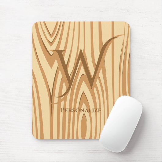 Rustikale Imitate aus Braunholz Personalisiert Mousepad (Mit Mouse)