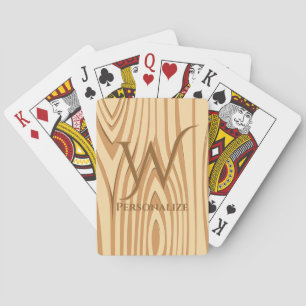 Rustikale Imitate aus Braunholz Personalisiert Spielkarten