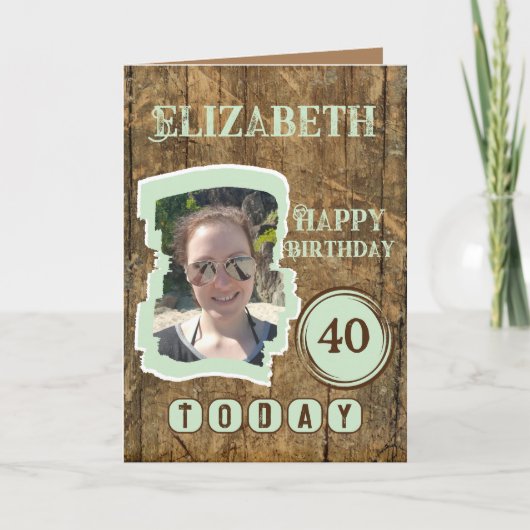 Rustikale Imitate aus Holz, braun, grün, 40. Karte (Vorderseite)