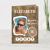 Rustikale Imitate aus Holz, braun, weiß, 16. Karte (Vorderseite)