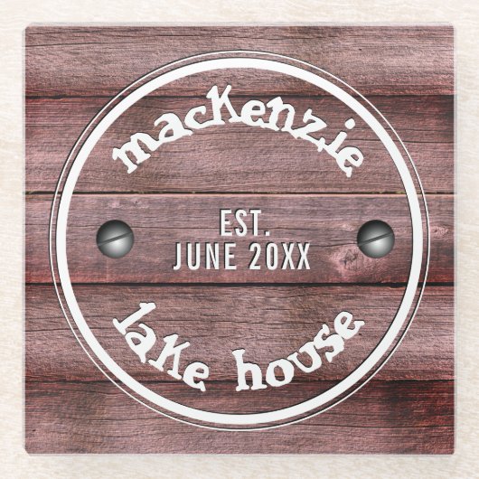 Rustikale Imitate aus Holz Glasuntersetzer (Vorderseite)