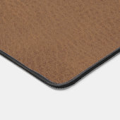 Rustikale Imitate Braun Leder Custom Monogram Schreibtischunterlage (Ecke)