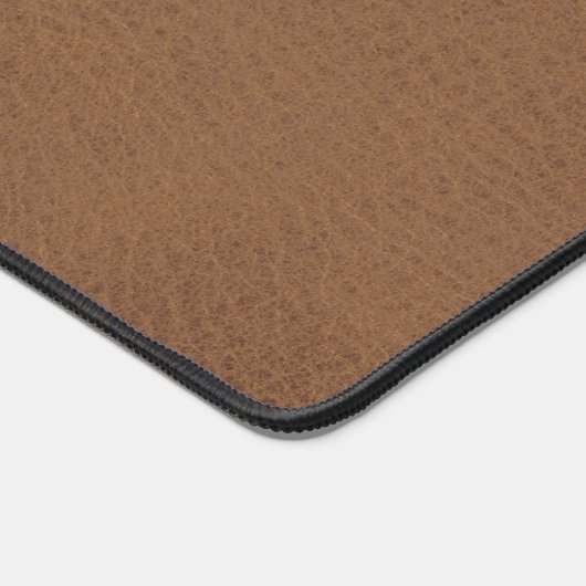 Rustikale Imitate Braun Leder Custom Monogram Schreibtischunterlage (Ecke)