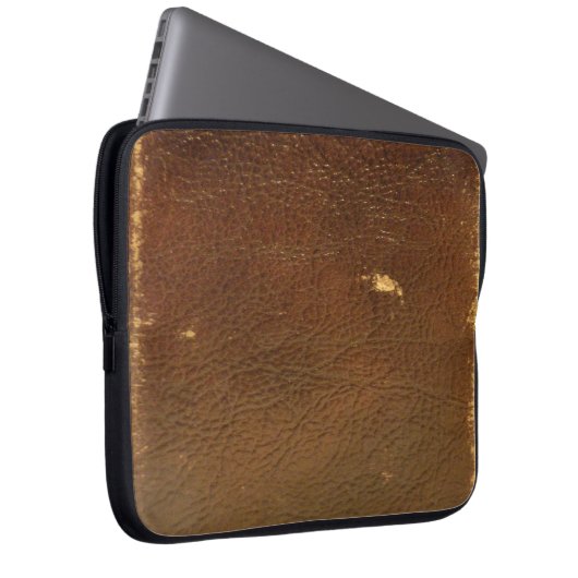 Rustikale Imitate Braunleder Laptopschutzhülle (Vorne Rechts)