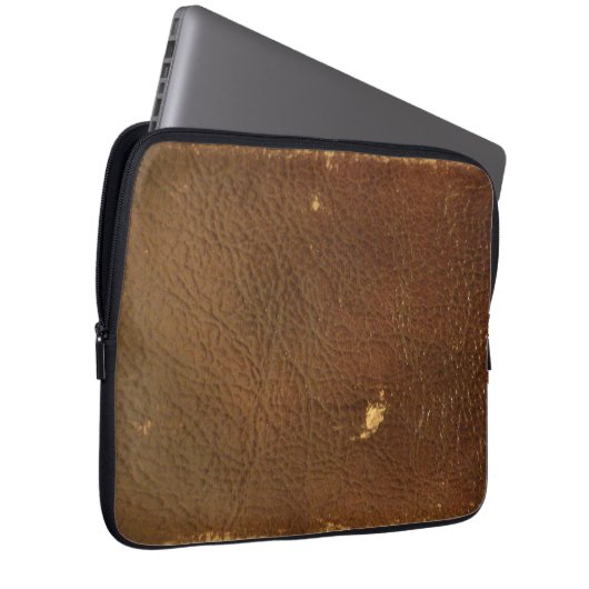 Rustikale Imitate Braunleder Laptopschutzhülle (Vorne Rechts)
