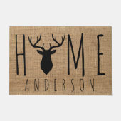 Rustikale Imitate Burlap Buck Name Fußmatte (Vorderseite)