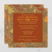 Rustikale IMITATE Burlap & Herbstleaves Einladung (Vorne/Hinten)