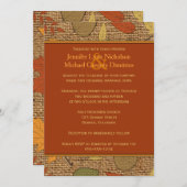 Rustikale IMITATE Burlap, Herbstleaves Hochzeit ei Einladung (Vorne/Hinten)