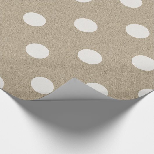 Rustikale Imitate Burlap Polka Dot Muster Geschenkpapier (Ecke)